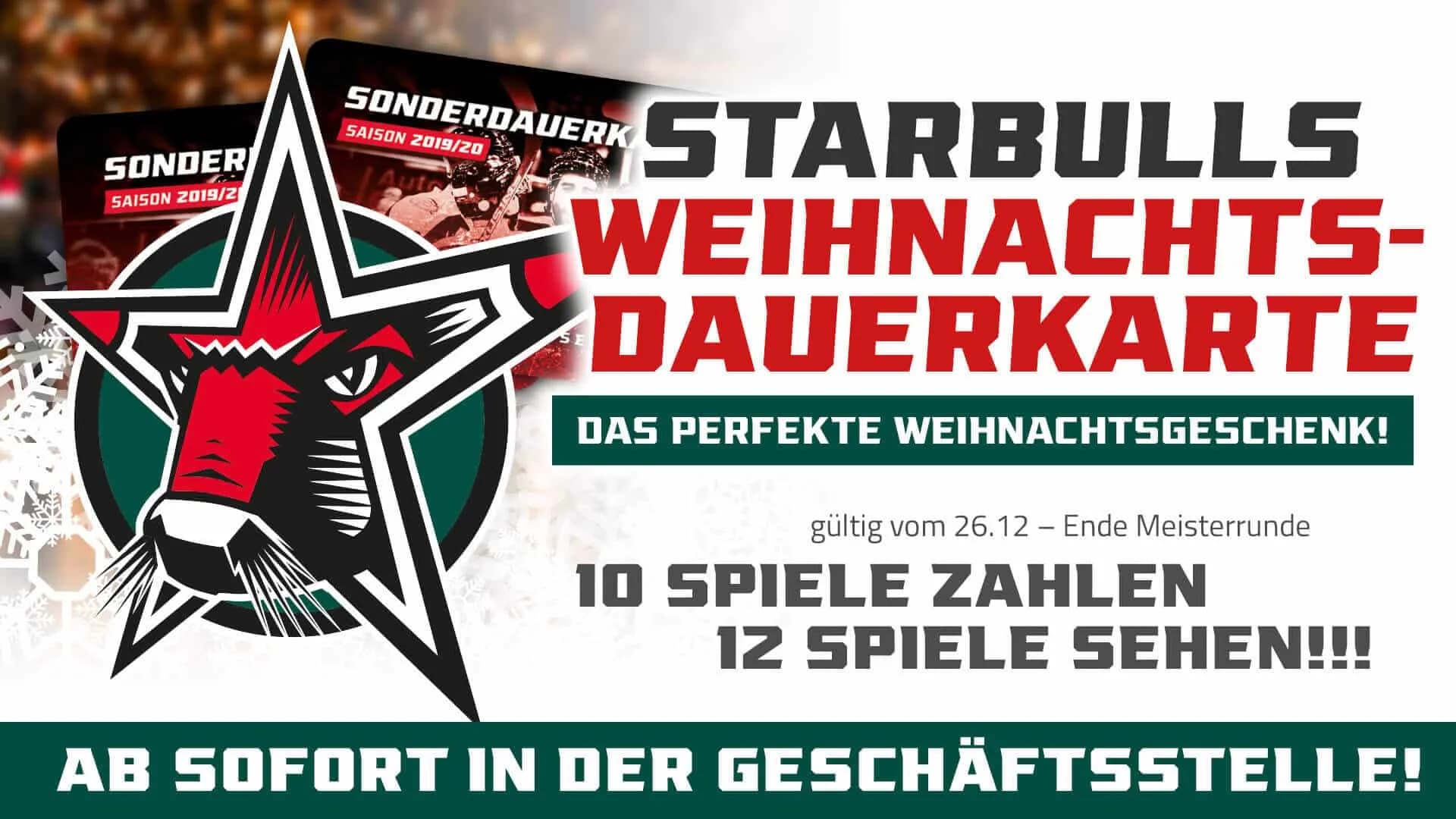 Starbulls Weihnachts-Dauerkarte unterm Christbaum