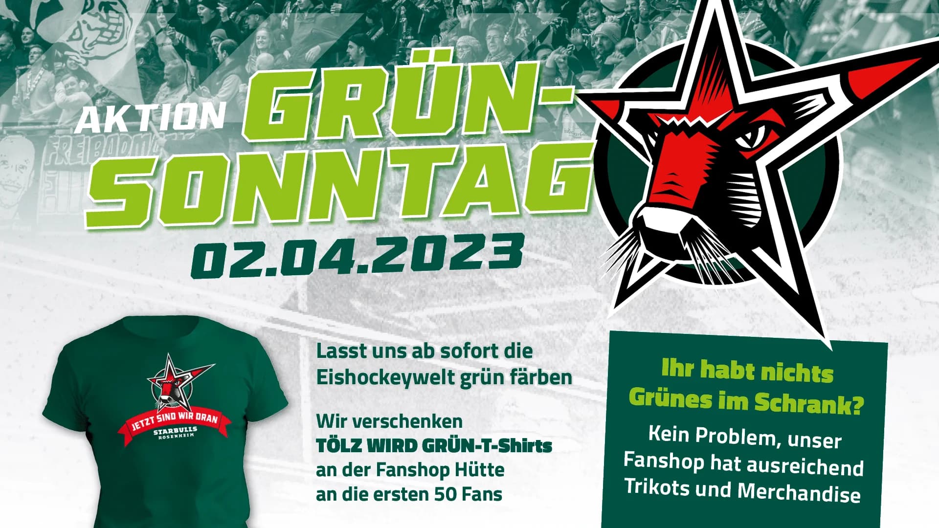 „Aktion Grünsonntag“ & 2000 Klatschpappen für die Einlaufshow!
