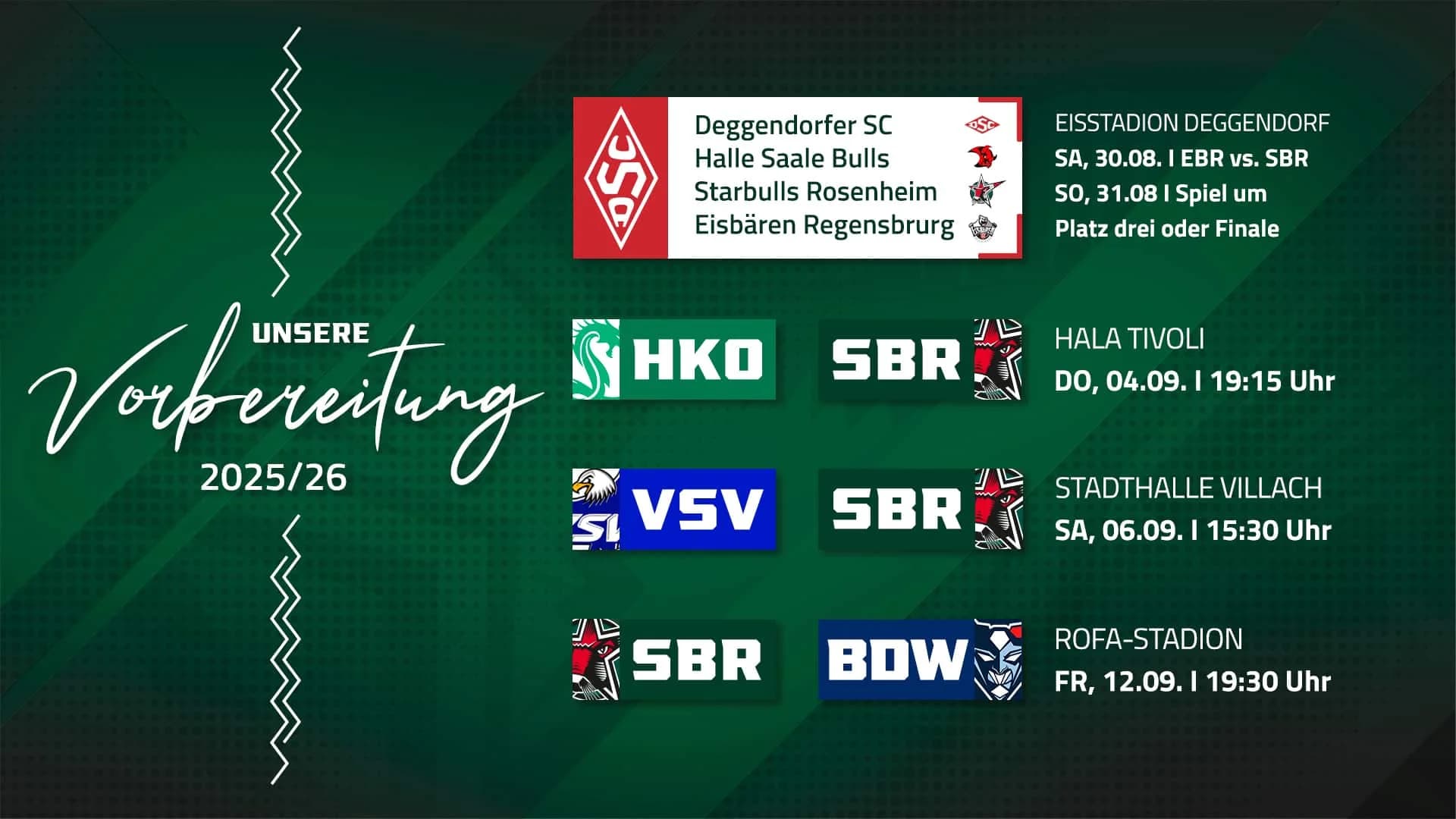 Vorbereitungsspiele für die Saison 2025/26 stehen fest